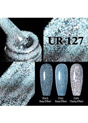 ur sugar 7.5ml neon yellow reflective glitter gel nail polish shine twilight nail gel nail art varnish semi permanent varnish