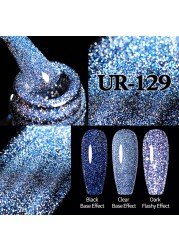 ur sugar 7.5ml neon yellow reflective glitter gel nail polish shine twilight nail gel nail art varnish semi permanent varnish