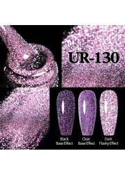 ur sugar 7.5ml neon yellow reflective glitter gel nail polish shine twilight nail gel nail art varnish semi permanent varnish