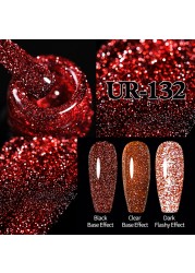 ur sugar 7.5ml neon yellow reflective glitter gel nail polish shine twilight nail gel nail art varnish semi permanent varnish