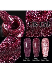 ur sugar 7.5ml neon yellow reflective glitter gel nail polish shine twilight nail gel nail art varnish semi permanent varnish