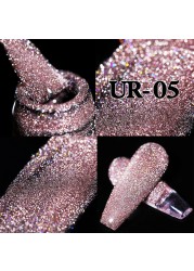 ur sugar 7.5ml neon yellow reflective glitter gel nail polish shine twilight nail gel nail art varnish semi permanent varnish