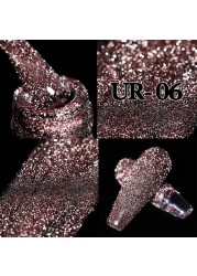 ur sugar 7.5ml neon yellow reflective glitter gel nail polish shine twilight nail gel nail art varnish semi permanent varnish