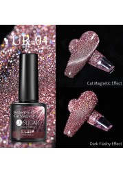 UR SUGAR 7.5ml Disco Reflective Cat Magnetic Gel Nail Polish Auroras Iridescent Glitter Sequins Soak Off Nails Art UV Varnish