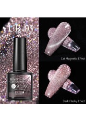 UR SUGAR 7.5ml Disco Reflective Cat Magnetic Gel Nail Polish Auroras Iridescent Glitter Sequins Soak Off Nails Art UV Varnish