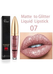 18 Color Matte To Glitter Shimmer Liquid Lipstick Shiny Diamond Lip Gloss Waterproof Long Lasting Pearl Lipgloss Women Lips Makeup