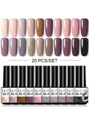 LILYCUTE 20/10/8pcs Set UV Gel Nail Polish Set 7ml Multicolor Semi-Permanent Long Lasting Led Gel Varnish Soak Off Nail Gel