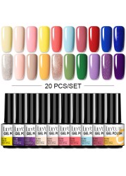 LILYCUTE 20/10/8pcs Set UV Gel Nail Polish Set 7ml Multicolor Semi-Permanent Long Lasting Led Gel Varnish Soak Off Nail Gel