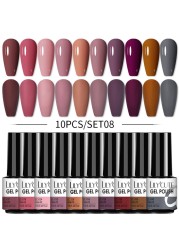 LILYCUTE 20/10/8pcs Set UV Gel Nail Polish Set 7ml Multicolor Semi-Permanent Long Lasting Led Gel Varnish Soak Off Nail Gel