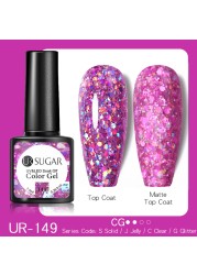 ur sugar 7.5ml purple color gel nail polish matte top coat semi permanent soak off nail art uv gel varnish all for manicure