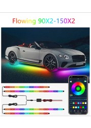 Car Underbody Lights Neon Flexible LED Strip Light Auto Underwater Lamp APP Control Flowing RGB Ambient Atmosphere Lamp