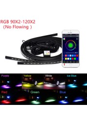 Car Underbody Lights Neon Flexible LED Strip Light Auto Underwater Lamp APP Control Flowing RGB Ambient Atmosphere Lamp