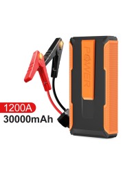 30000mAh سيارة الانتقال كاتب بنك الطاقة في حالات الطوارئ 1200A شاحن محمول ببطارية 12 فولت شاحنة 3.0L/6.0L السيارات الداعم بدء جهاز