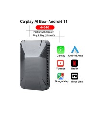 Wireless CarPlay Ai Box Android 11 Android Auto Youtube Netflix Play for VW Ford Mercedes Audi Porsche Volvo Nissan Kia Toyota