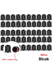 100 pcs Wheel Tire Valve Covers, Universal With O-Ring Rubber Rings For Cars, , Motorcycles, Trucks,SUVs, Bicycles and Bicycles