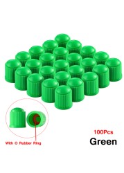 100 pcs Wheel Tire Valve Covers, Universal With O-Ring Rubber Rings For Cars, , Motorcycles, Trucks,SUVs, Bicycles and Bicycles