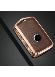 Alloy Leather Car Key Case Cover Shell Fob Volvo XC40 XC60 S90 XC90 V90 T5 T6 T8 Car Accessories