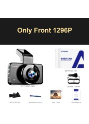 Azdomm17 Car DVR Dashcam Video Recorder 1296P HD Night Vision ADAS Dash Cam Car Wifi DVR Dual Lens 24H Parking Monitor Cam