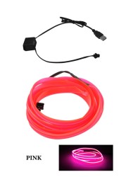 Auto Atmosphere Lamp Car Interior LED Strip Light Decoration Garland Wire Rope Tubular Line Flexible Neon Light USB Drive