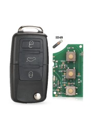 jingyuqin 3 Button Flip Remote Car Key Fob For VW Passat Polo Skoda Seat Polo/Golf/Beetle 1J0959753 Da/Ah 1K0959753G 434Mhz ID48