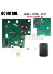 QCONTROL 4 أزرار سيارة مفتاح بعيد دعوى لرينو ميجان 433MHz PCF7941 رقاقة دون مفتاح الذهاب