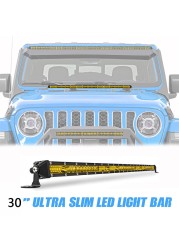 ANMINGPU 12V 24V Offroad LED Light Bar 3000K Yellow Spot Flood LED Work Light For Truck Boat 4x4 Atv Lada Niva Car LED Fog Light