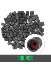 10/25/50/100pcs Black Tire Valve Caps, With Rubber O-Ring, Universal Stem Caps For Cars Bike, Bike, Truck, Motorcycle