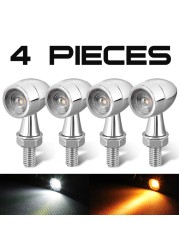 Mini motorcycle LED turn signal light chrome moto blinker light blinker clignut ant moto led for Kawasaki for Suzuki 12V