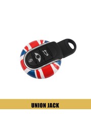 For Mini Cooper Key Case For Car Cover F54 F55 F56 F60 One D S Keychain Union Flag Bulldog JCW Protector Car Styling Accessories