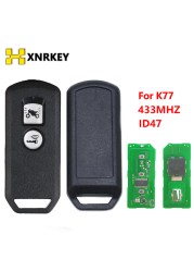 XNRKEY Smart Card 433Mhz ID47 Remote Key for Honda for K01 K77 K35V3 ADV SH 150 Forza 300 125 PCX150 2018 Motorcycle Scooter