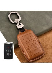 Luxury Genuine Leather Car Key Case For Jaguar Land Rover Evoque Sport Accessories Keychains Bag Holder Keyring Fob Shell