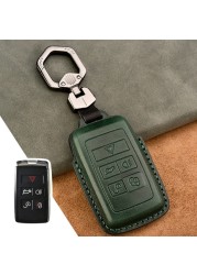 Luxury Genuine Leather Car Key Case For Jaguar Land Rover Evoque Sport Accessories Keychains Bag Holder Keyring Fob Shell