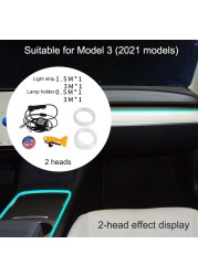 For Tesla Model 3 2019-2021 Ambient Light Mobile Phone App Central Control 24 Color LED Lights For IOS/Android