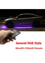 LED سيارة أضواء تحت الماء عن بعد/APP التحكم الهيكل أضواء النيون RGB شرائط مرنة جو مصباح نظام تحت الماء