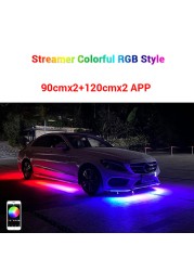 LED سيارة أضواء تحت الماء عن بعد/APP التحكم الهيكل أضواء النيون RGB شرائط مرنة جو مصباح نظام تحت الماء