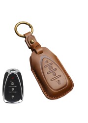 Luxury Leather Car Key Case Cover Fob Protector Keychain Holder For Chevy Chevrolet 2021 JM Trax Crvalier Cruze Malibu Keyring