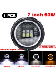 45W/60W/75W/80W/90W Car Led 7 Inch Car Accessories Angel Eyes H4 Led Headlight For Lada Niva 4X4 Uaz Hunter Hummer