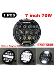 45W/60W/75W/80W/90W Car Led 7 Inch Car Accessories Angel Eyes H4 Led Headlight For Lada Niva 4X4 Uaz Hunter Hummer