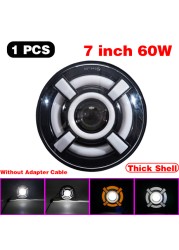 45W/60W/75W/80W/90W Car Led 7 Inch Car Accessories Angel Eyes H4 Led Headlight For Lada Niva 4X4 Uaz Hunter Hummer