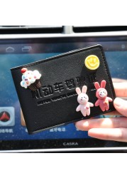 Cute Short Ultra-thin Leather Wallet Zero Small Hand Wallet Lady Credit Card Holder Driver's License Cover Business Card Holder