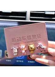 Cute Short Ultra-thin Leather Wallet Zero Small Hand Wallet Lady Credit Card Holder Driver's License Cover Business Card Holder