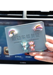 Cute Short Ultra-thin Leather Wallet Zero Small Hand Wallet Lady Credit Card Holder Driver's License Cover Business Card Holder