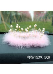 High-grade pearl feather car anti-slip mat dashboard mat perfume seat cushion mobile phone storage mat interior accessories