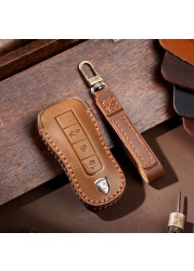 New Luxury Genuine Leather Car Key Cover Case For Porsche Macan 718 Cayenne Palmer Lamela 911 Keychain Holder Car Accessories