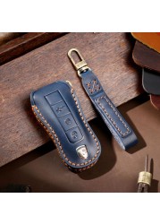 New Luxury Genuine Leather Car Key Cover Case For Porsche Macan 718 Cayenne Palmer Lamela 911 Keychain Holder Car Accessories