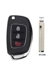 jingyuqin 10pcs 3 Button Car Remote Key Case For Hyundai HB20 IX35 I45 Santa Fe Accent I40 I20 HY15/HY20/TOY40 Blade Fob Shell