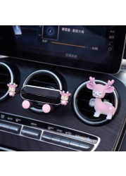 Cute Universal Car Phone Holder Air Conditioning Air Outlet Decoration Air Freshener Car Perfume Ladies Auto Interior Accessories