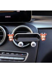 Cute Universal Car Phone Holder Air Conditioning Air Outlet Decoration Air Freshener Car Perfume Ladies Auto Interior Accessories