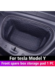 Car Trunk Organizer Booster For Tesla Model Y Model 3 2021-2022 Leather Mat Refit Interior Trim Accessories