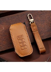 Luxury Car Key Cover Case Genuine Leather Keychain Accessories For Kia Ev6 Seltos K5 Sorento Mq4 7 Button Keyring Holder Shell